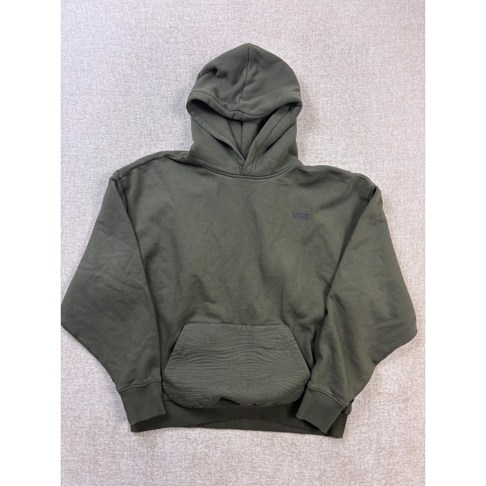 Vans Lizzie Armanto Hoodie Mens Small Olive Green Quilted Pocket Sweatshirt